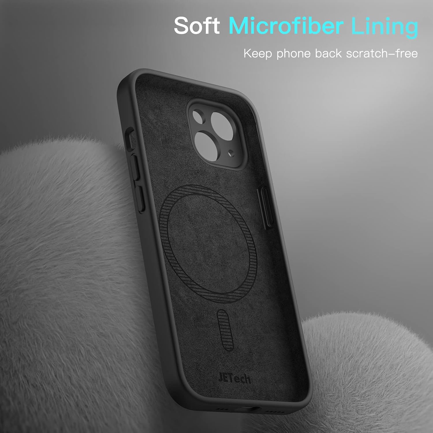 Magnetic Silicone Case for iPhone 13 6.1-Inch, Compatible with MagSafe (Black) - Image 5