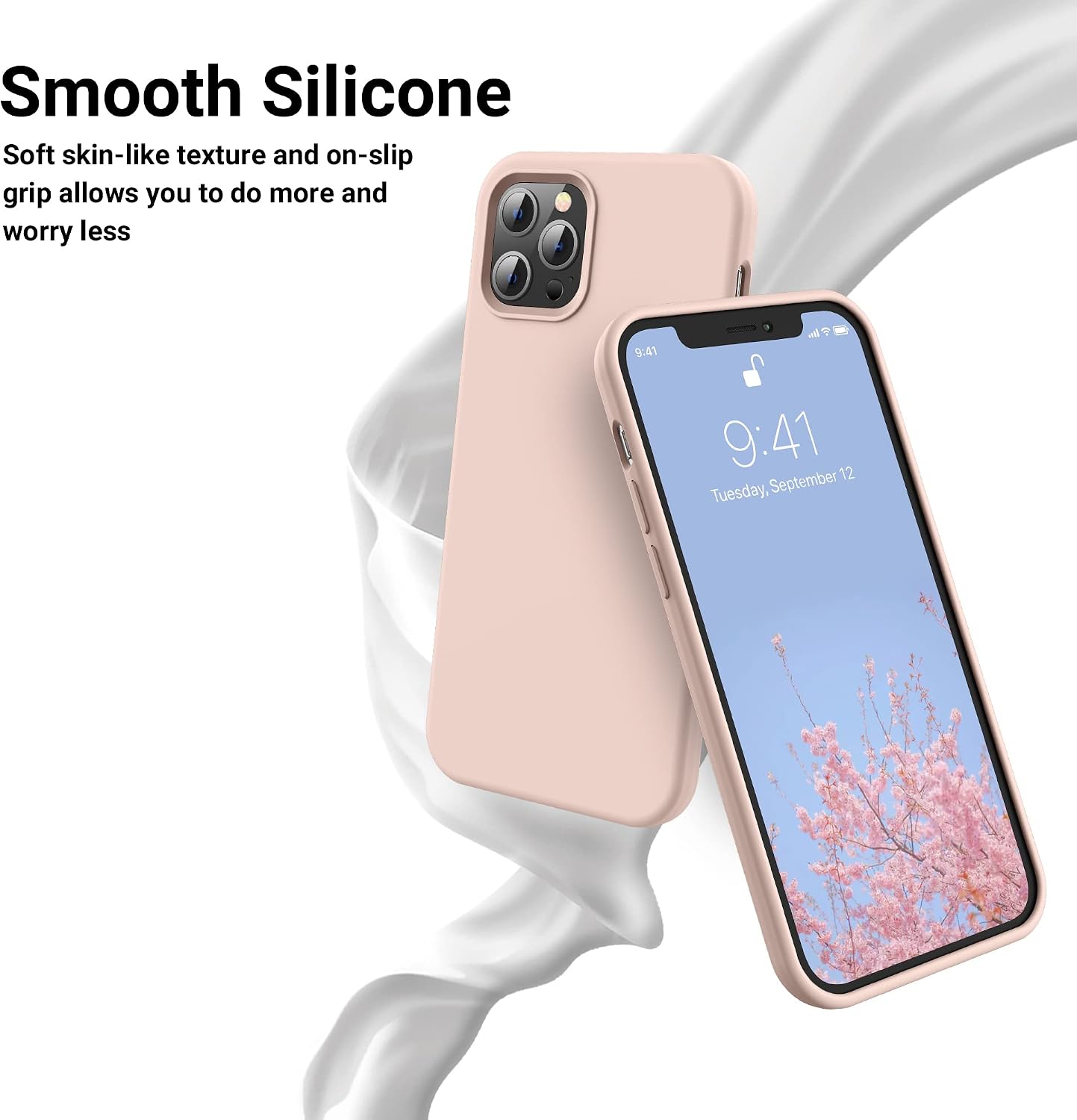 For iPhone 12 Pro Max Case (2020), Liquid Silicone Rubber Bumper Case - Pink - Image 3