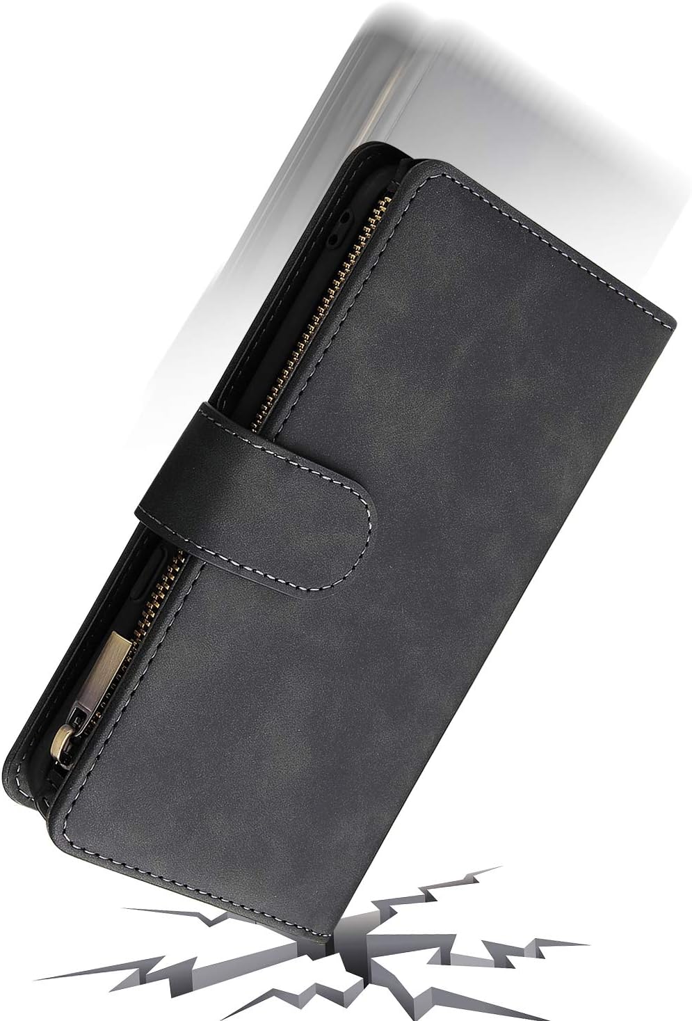 For Samsung Galaxy S8 Tempered Glass Screen Protector and Leather Flip Wallet - Image 4