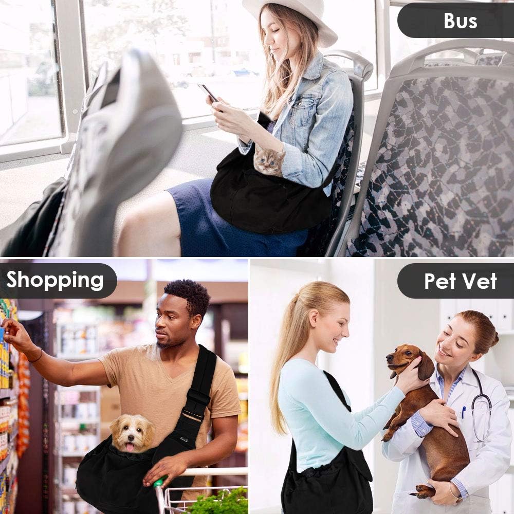 Pet Sling Carrier, Comfortable Hard Bottom Support Small Dog Papoose Sling - Image 2