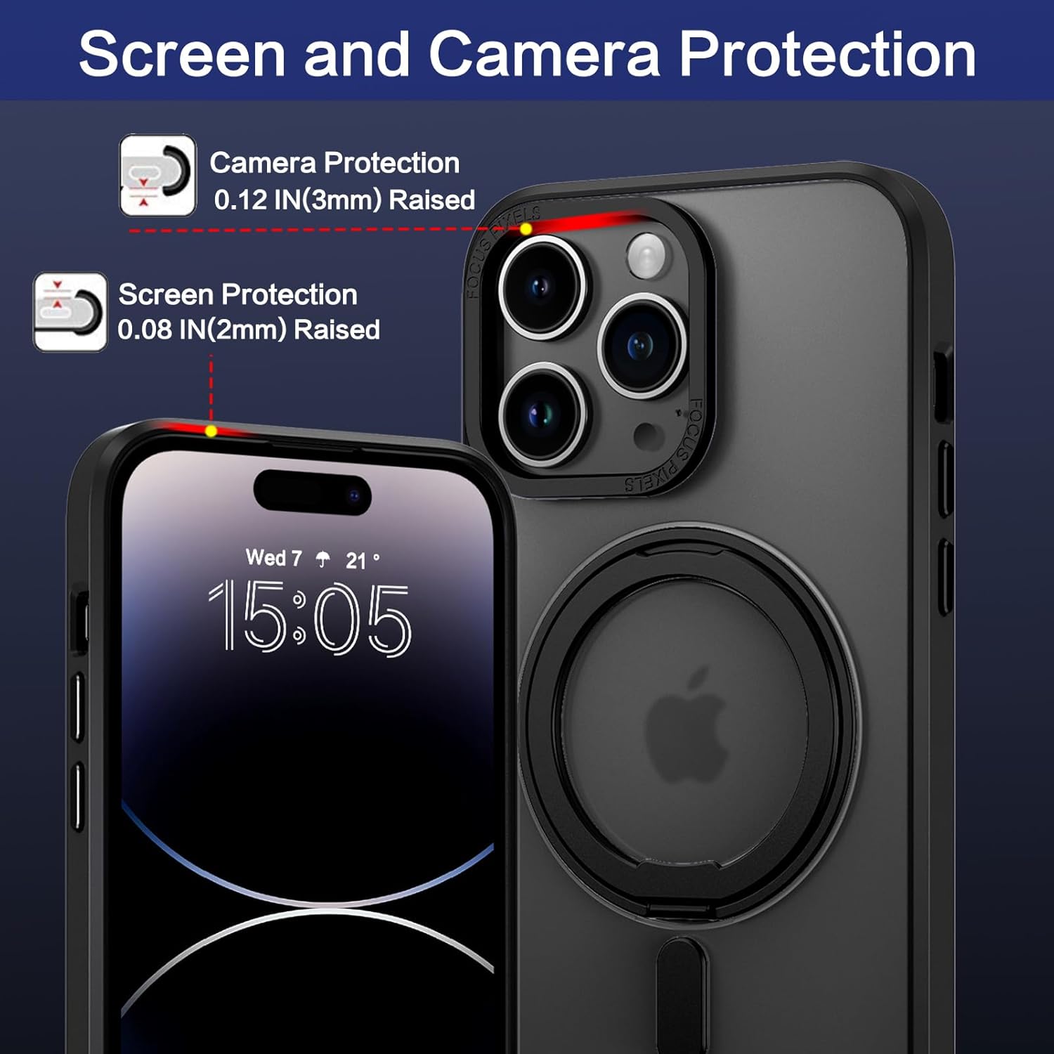 iPhone 14 Pro Max, Magnetic Slim Protective Case 6.7 Inch - Black - Image 4