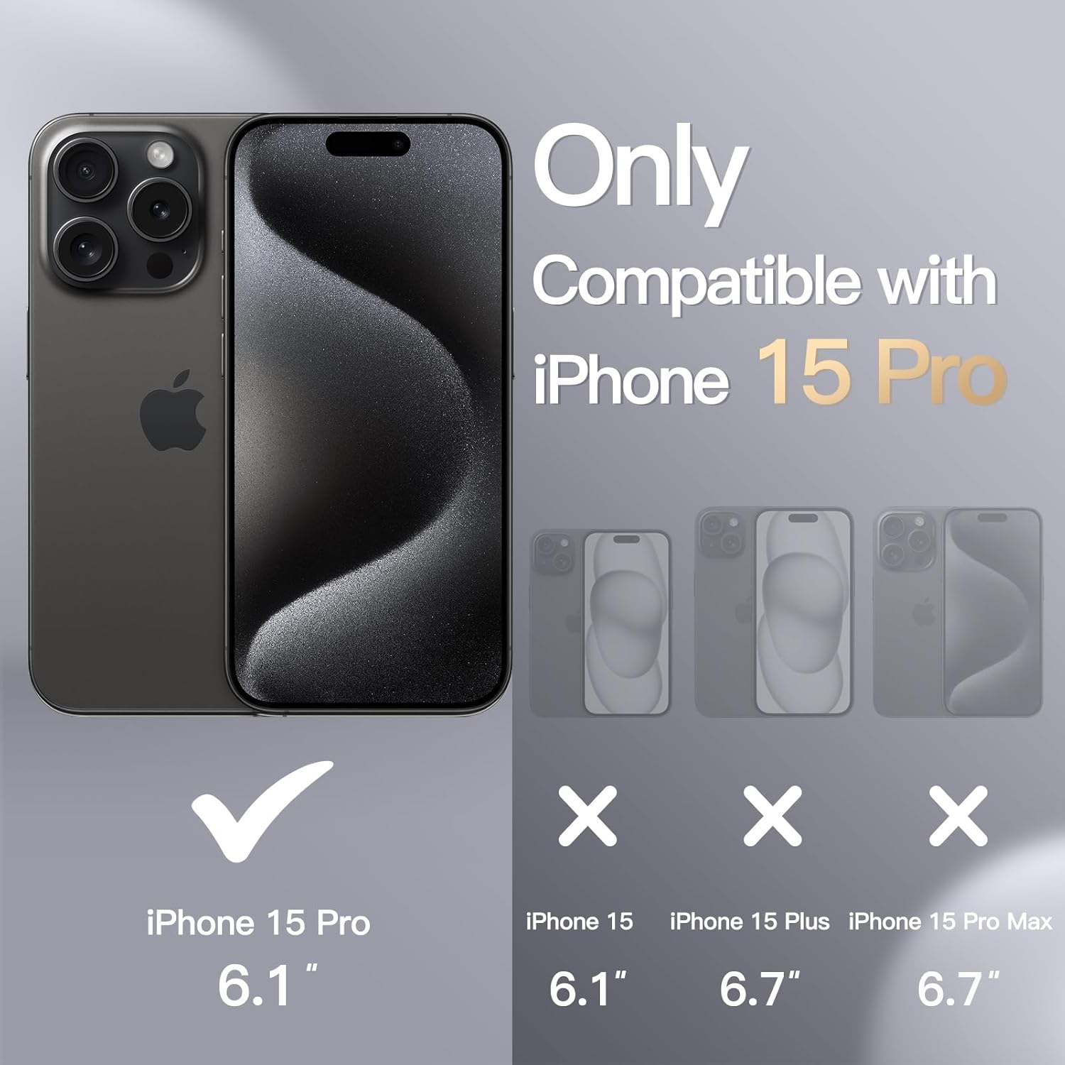 Magnetic Silicone Case for iPhone 15 Pro 6.1", Compatible with MagSafe (Black) - Image 2