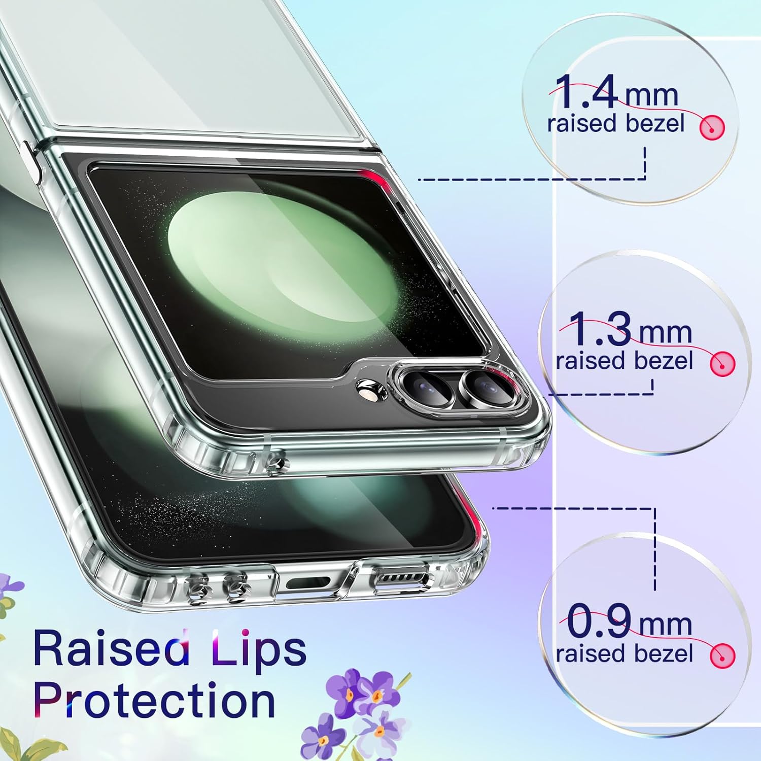 Samsung Galaxy Z Flip 5 2023, Transparent Protective Shockproof Case (Clear) - Image 4
