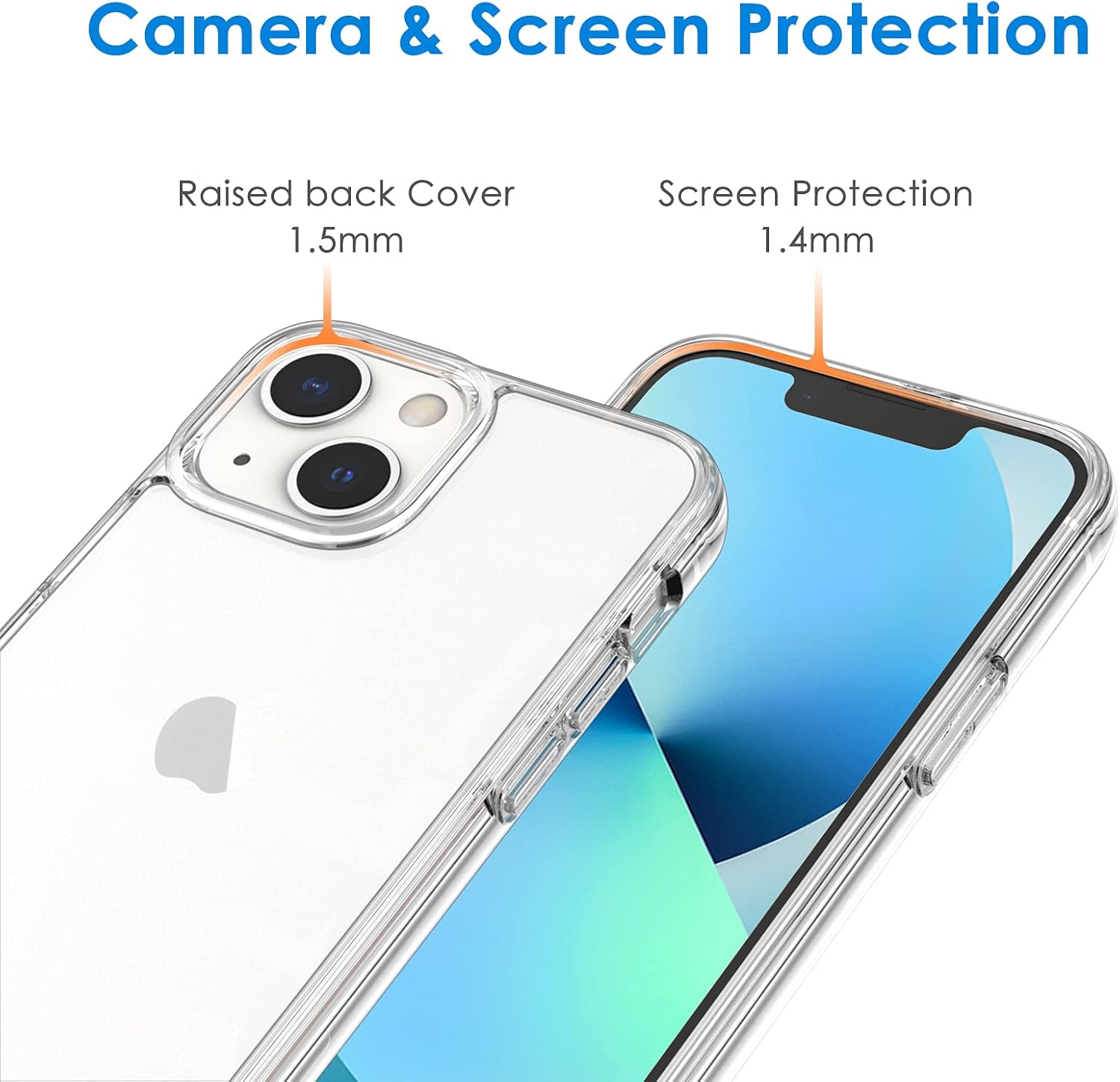 Case for iPhone 13 Mini 5.4", Shockproof Phone Bumper Cover, Anti-Scratch(Clear) - Image 5