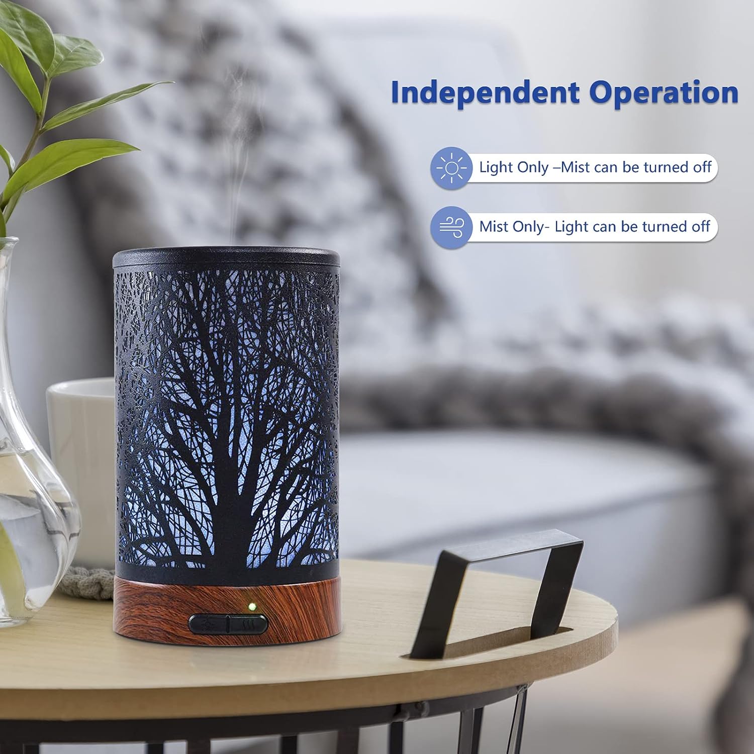 Aromatherapy Essential Oil Diffuser, Metal Cover Oil Diffuser 7 Colors (Tree) - Image 3