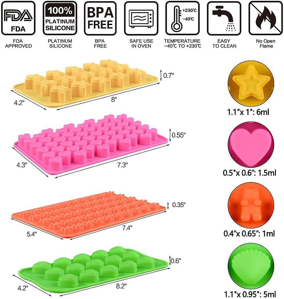 Silicone Gummy Molds Chocolate Molds Candy Mold and Silicone Ice Cube Tray - Image 2