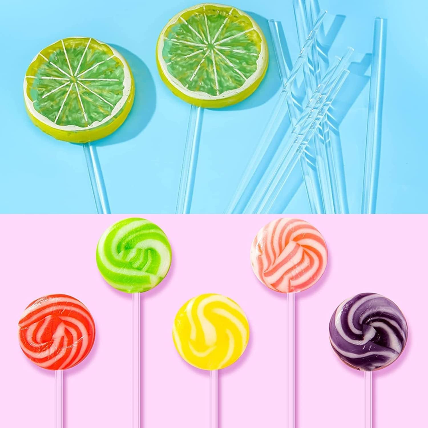 Clear Lollipop Sticks, 100Pcs Reusable Acrylic Lollipop Sticks Clear - Image 6