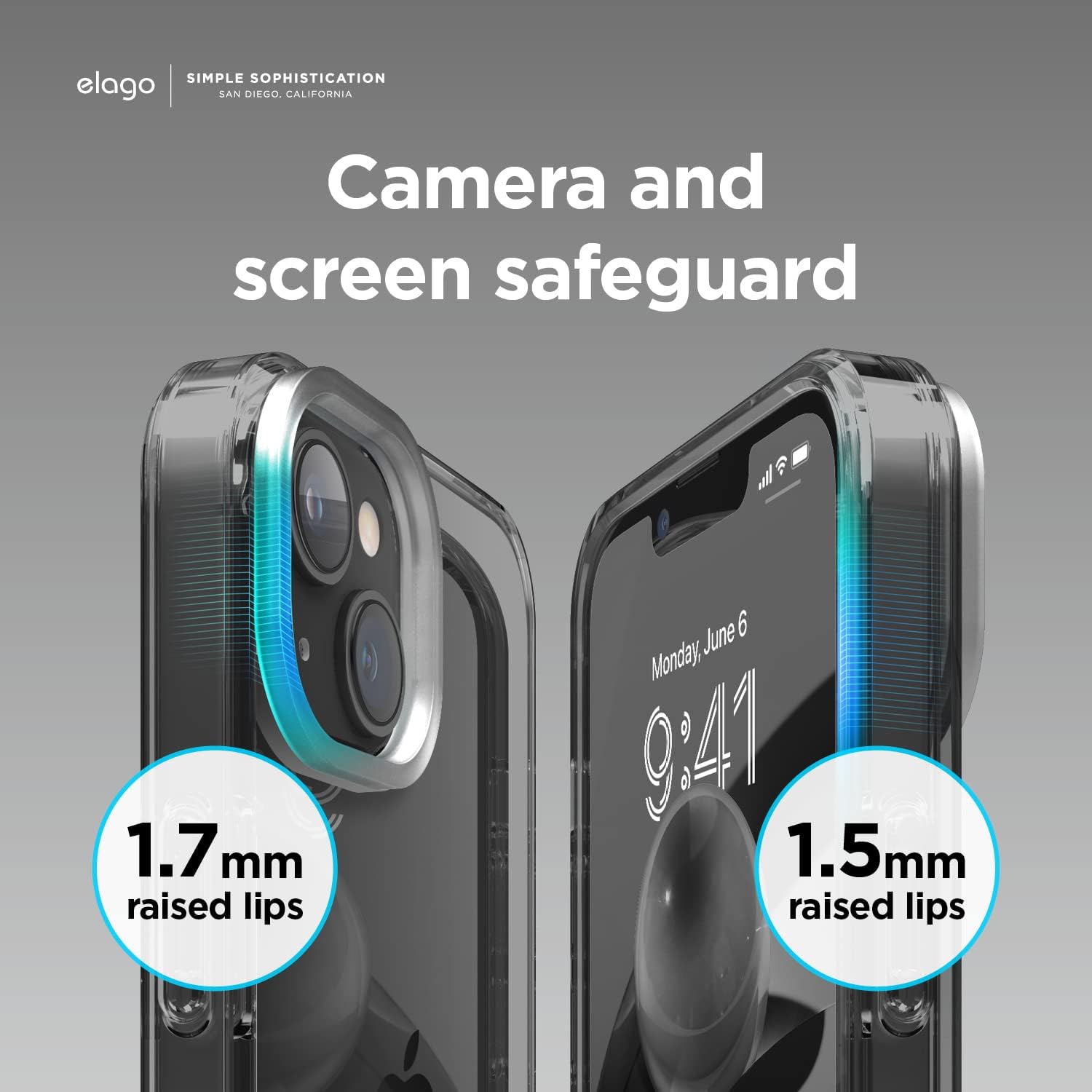 Hybrid Clear Case Compatible with iPhone 14 Plus Case (6.7"), Shockproof - Black - Image 3