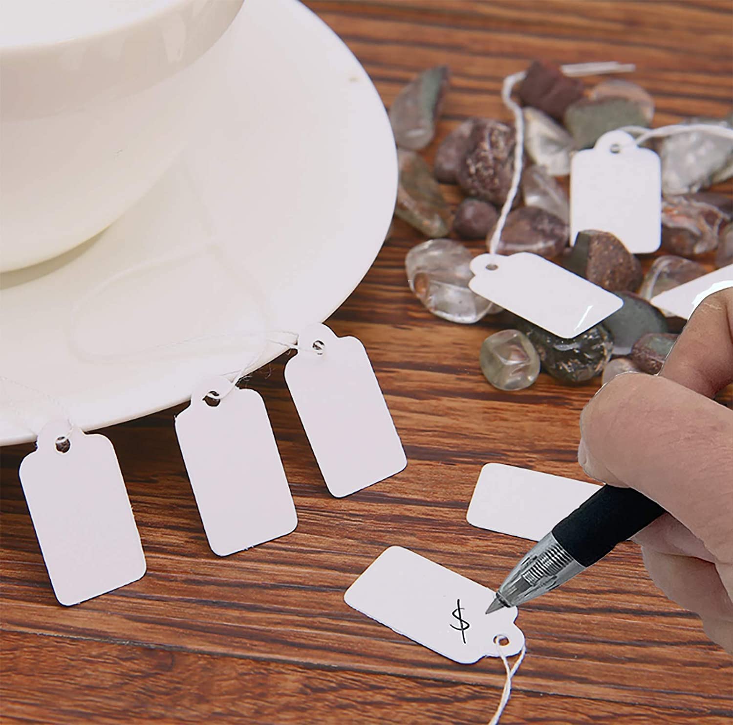 White Marking Writable Tag Display Label,White Paper Tag Jewelry Price Tag - Image 3