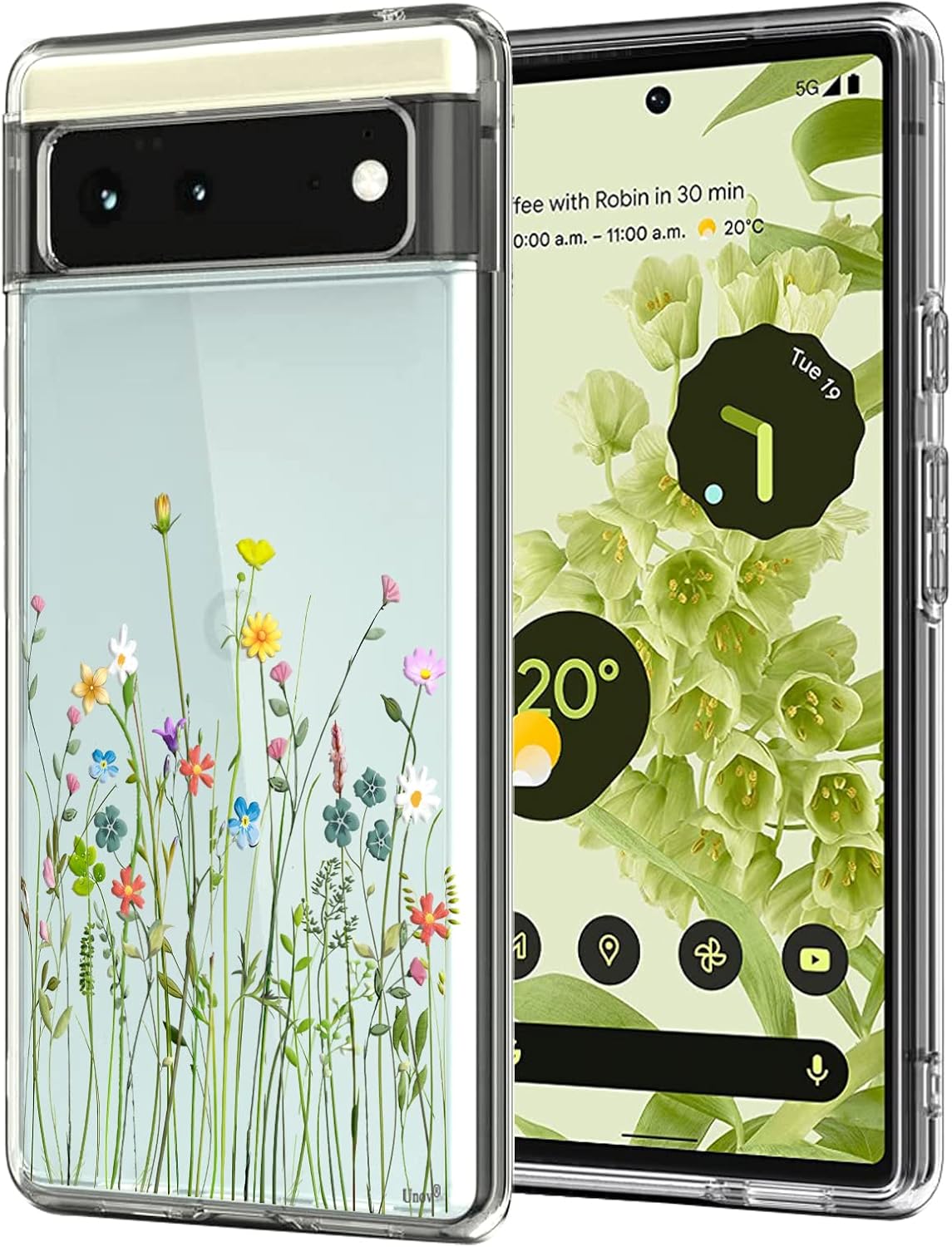 For Google Pixel 6 Clear, Soft TPU Shock Absorption Protective Back Cover Case