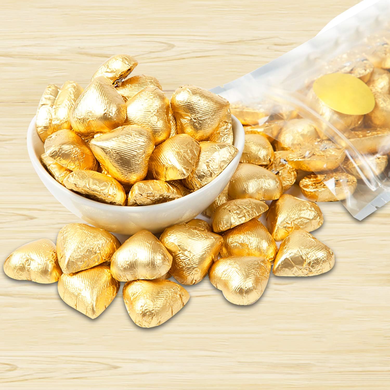 Square Golden Aluminium Foil Candy Wrappers Sugar Wraps Paper, Gold, 300-Pack - Image 5