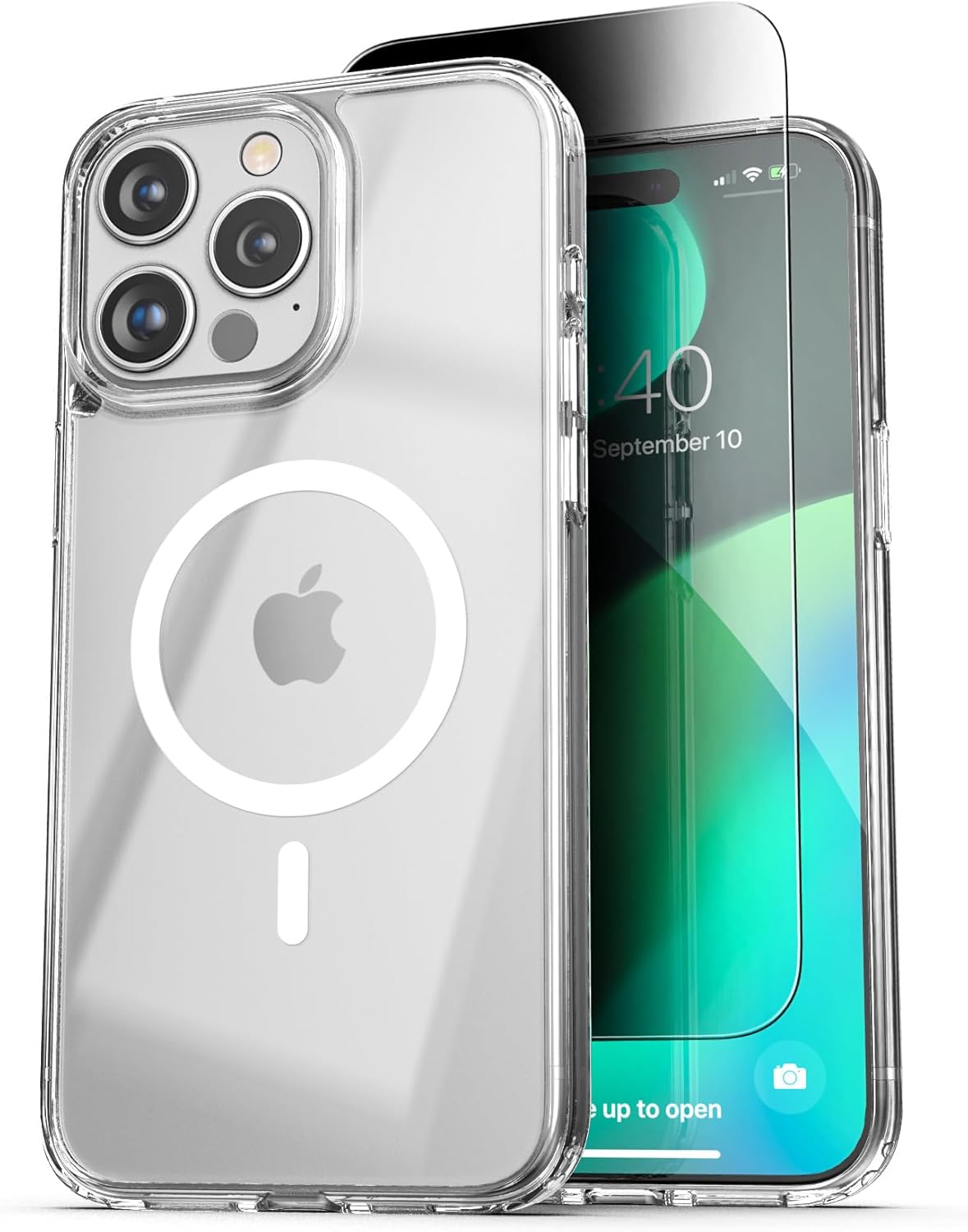 Clear Case w Privacy Screen Protector Designed for iPhone 15 Pro - Clear - Image 7