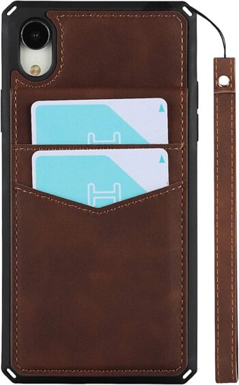 Leather Shockproof Flip Folio Case Cover with Kickstand and Card Slot Holder