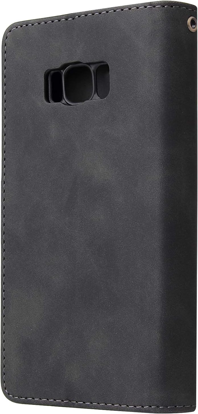 For Samsung Galaxy S8 Tempered Glass Screen Protector and Leather Flip Wallet - Image 8