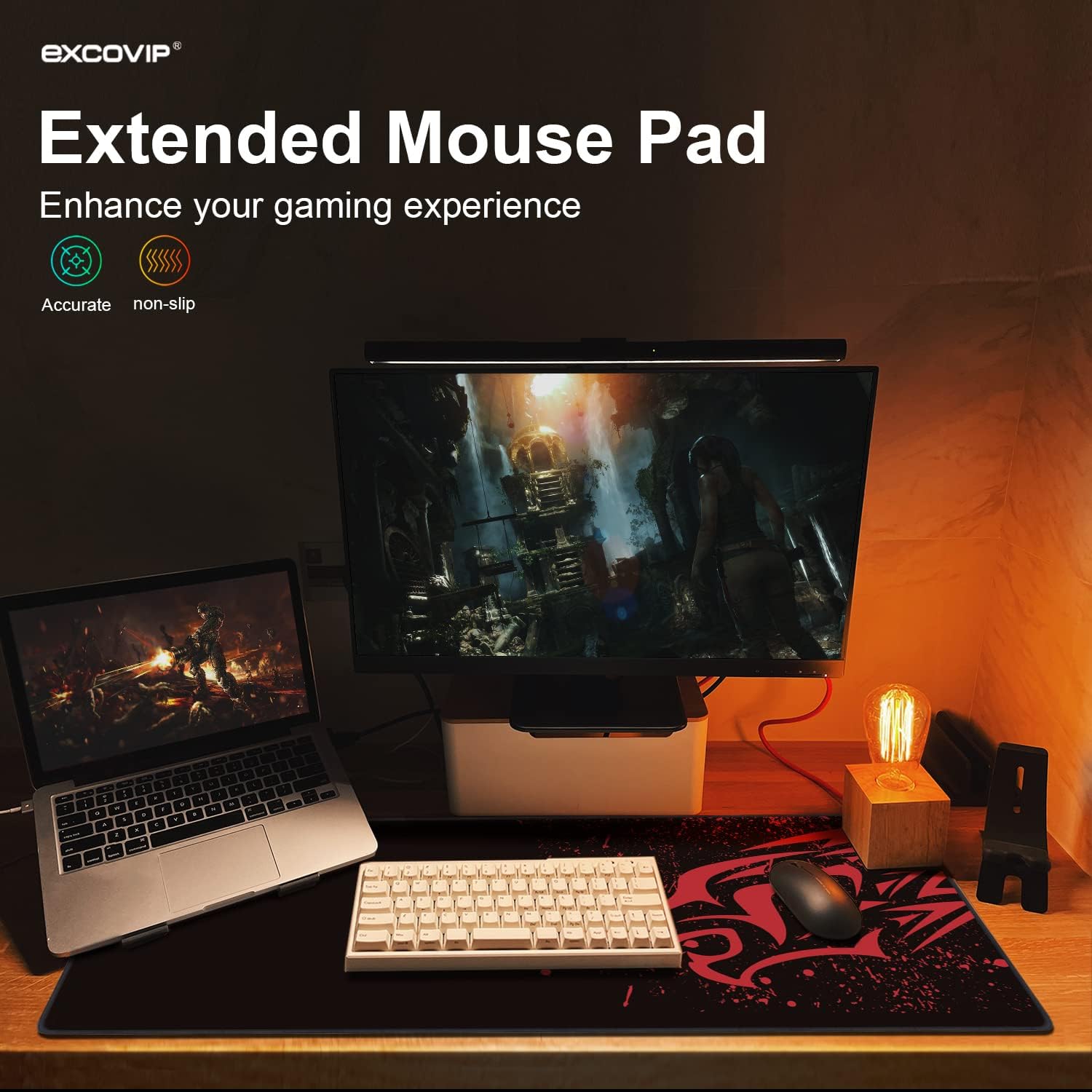 Extended Gaming Mouse pad, 90 x 40 cm XXL Mousepad with Non-Slip Rubber Base - Image 2