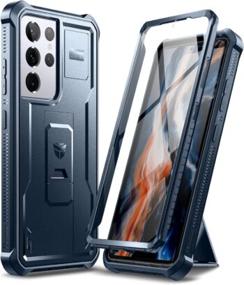 Case for Samsung Galaxy S21 Ultra 5G 6.8" with Built-in Screen Protector - Blue
