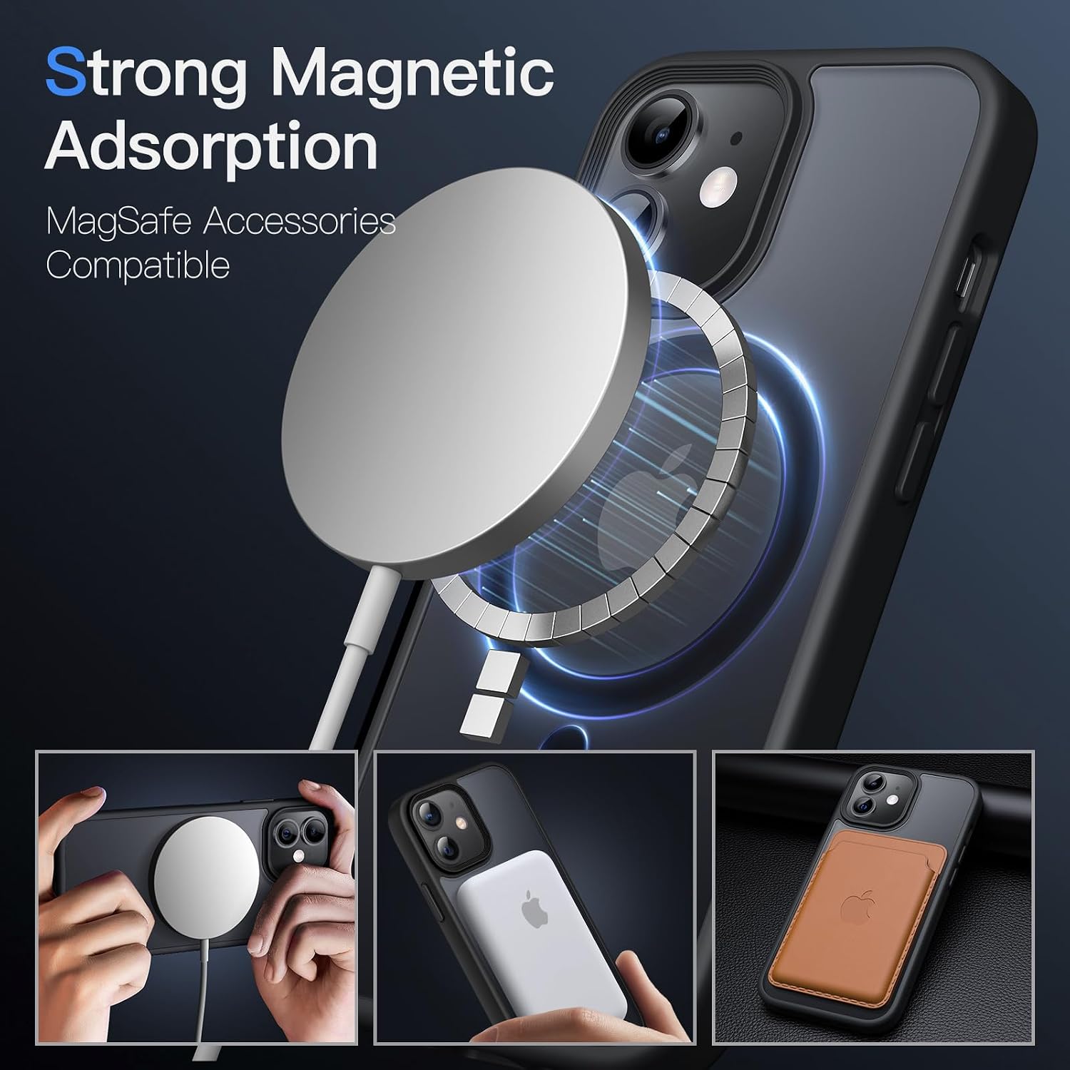 Magnetic Case for iPhone 12 Mini 5.4-Inch Compatible with MagSafe, Translucent - Image 3