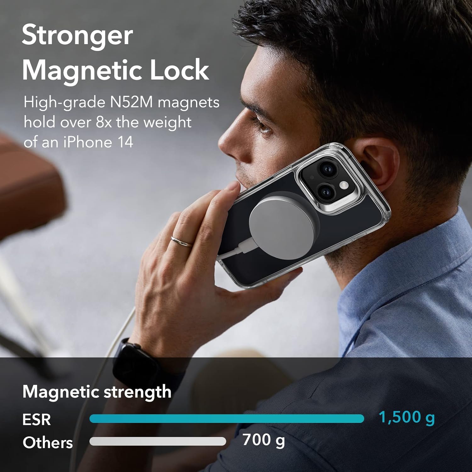 For iPhone 13 Case/iPhone 14 Case, Compatible with MagSafe (HaloLock), Clear - Image 3