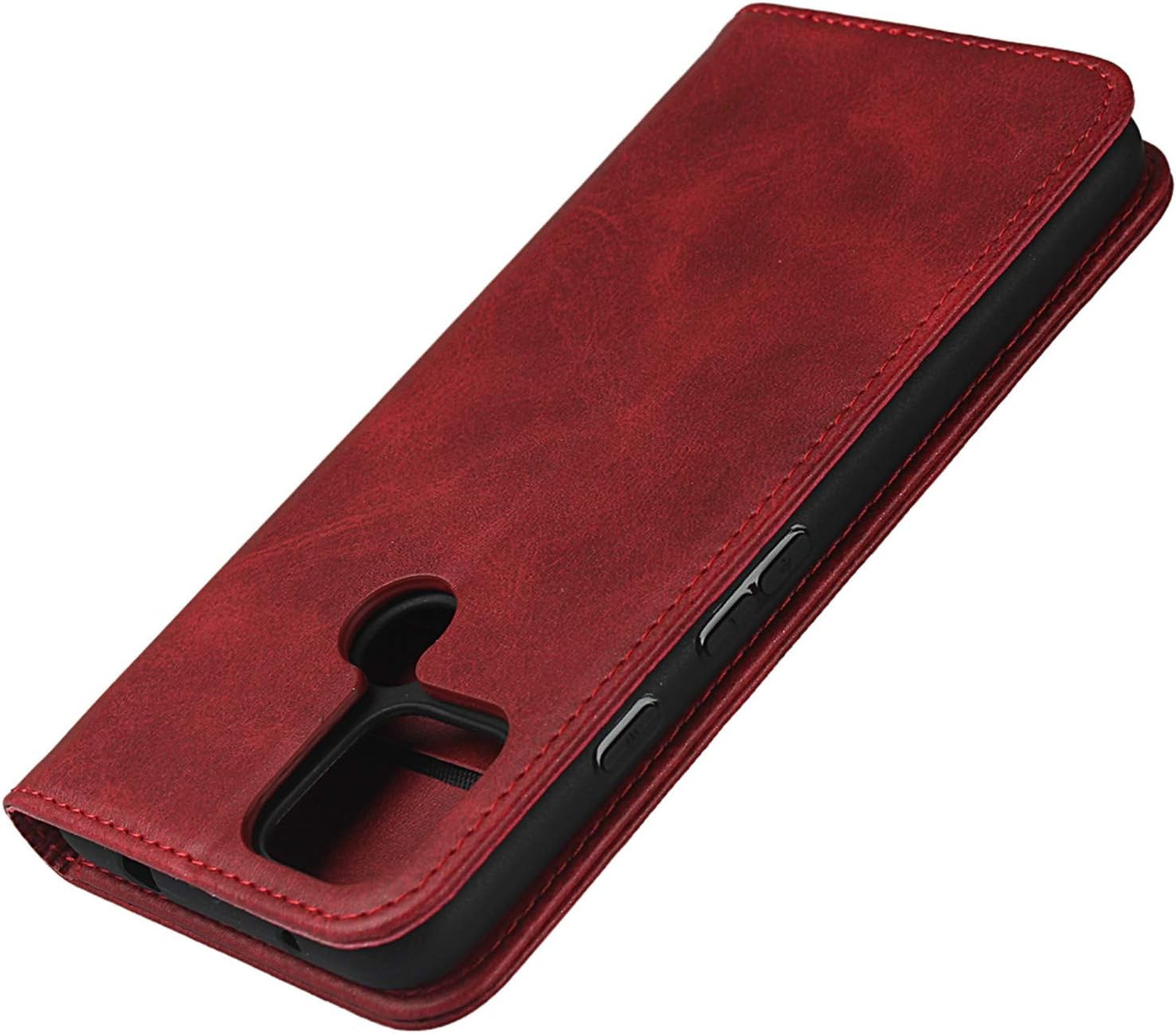 Cover for Google Pixel 4a 5G Case, Cowhide Pattern Leather Case (6.2") -Wine Red - Image 6