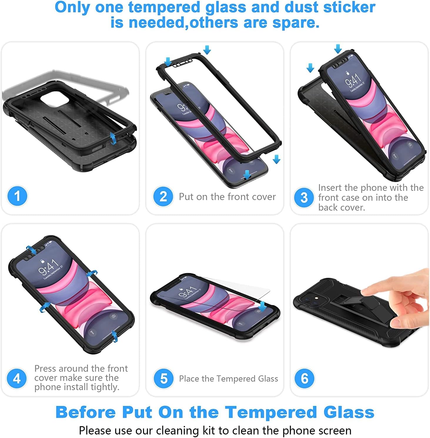 For iPhone 12 Pro Max Case, Military Grade Shockproof Silicone Bumper - Black - Image 7