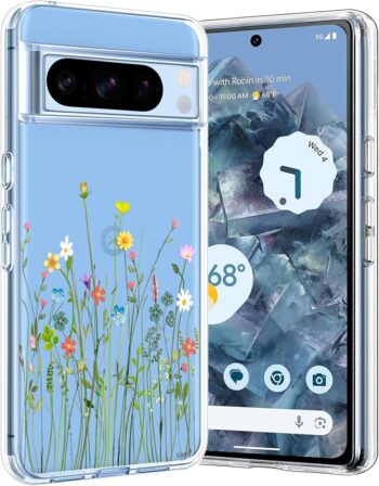 Google Pixel 8 Pro Clear Case with Soft TPU Shock Absorption - Black