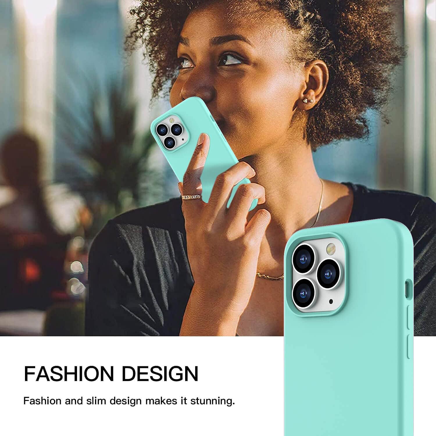 iPhone 13 Pro Max 2021, Silicone Anti-Scratch Shockproof Protective Case - Mint - Image 8