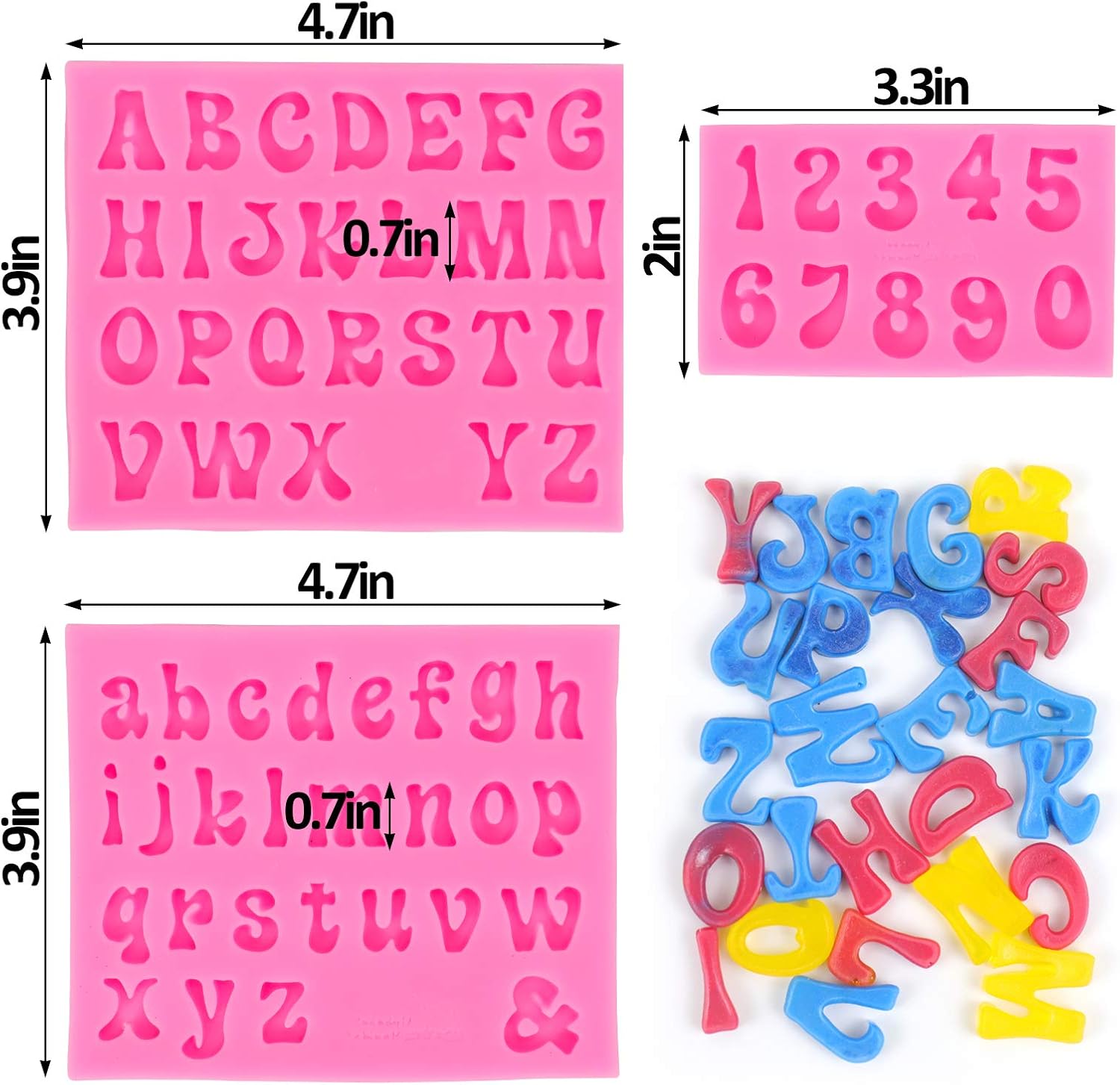 3pcs Letter Molds for Chocolate Covered Strawberries, Silicone Uppercase - Image 3