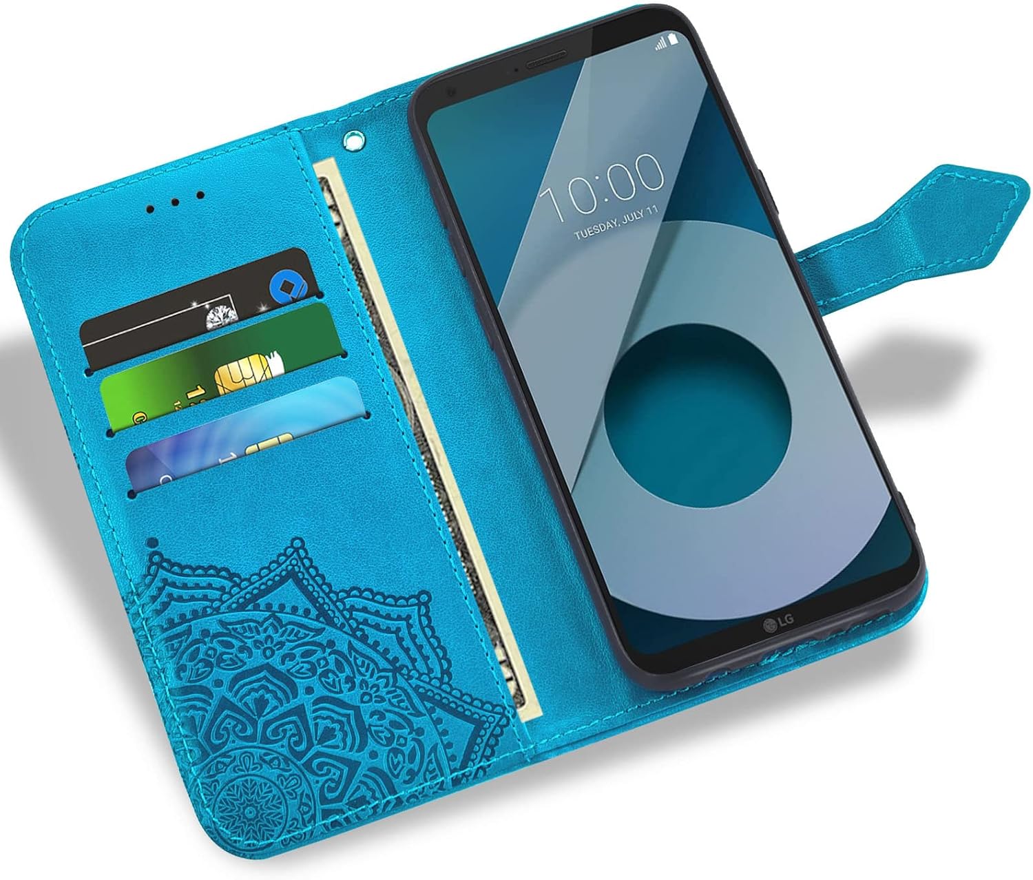 LG Q6/Q6 Plus/Q6 Mini Tempered Glass Screen Protector and Leather Wallet Case - Image 3