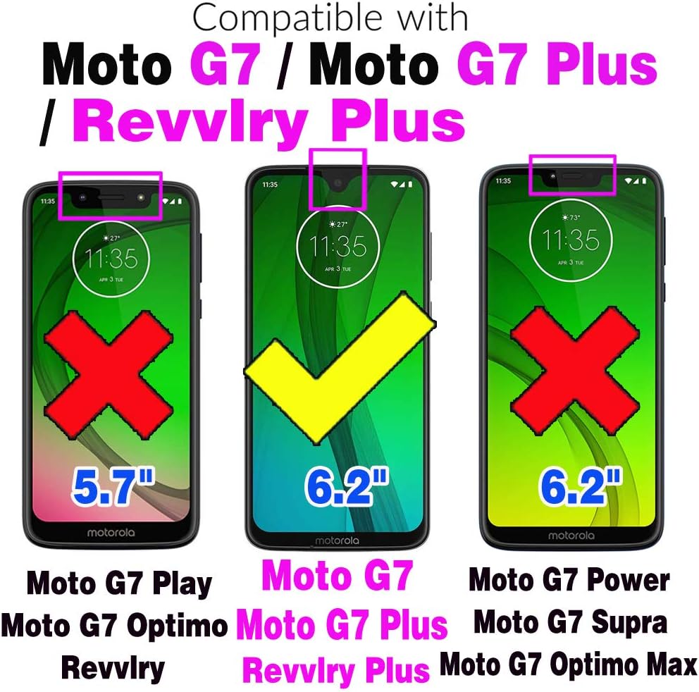 Moto G7/G7+ Tempered Glass Screen Protector and Flip Wallet Case - Image 2