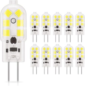 G4 LED Light Bulb Bi-Pin Base 1.5Watt 15-20W Halogen Bulb Equivalent- Pack of 10