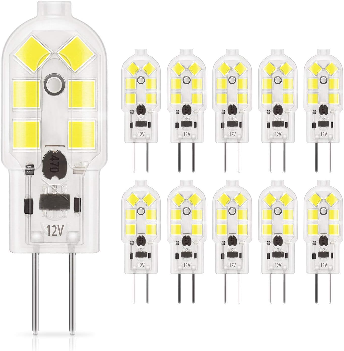 G4 LED Light Bulb Bi-Pin Base 1.5Watt 15-20W Halogen Bulb Equivalent- Pack of 10