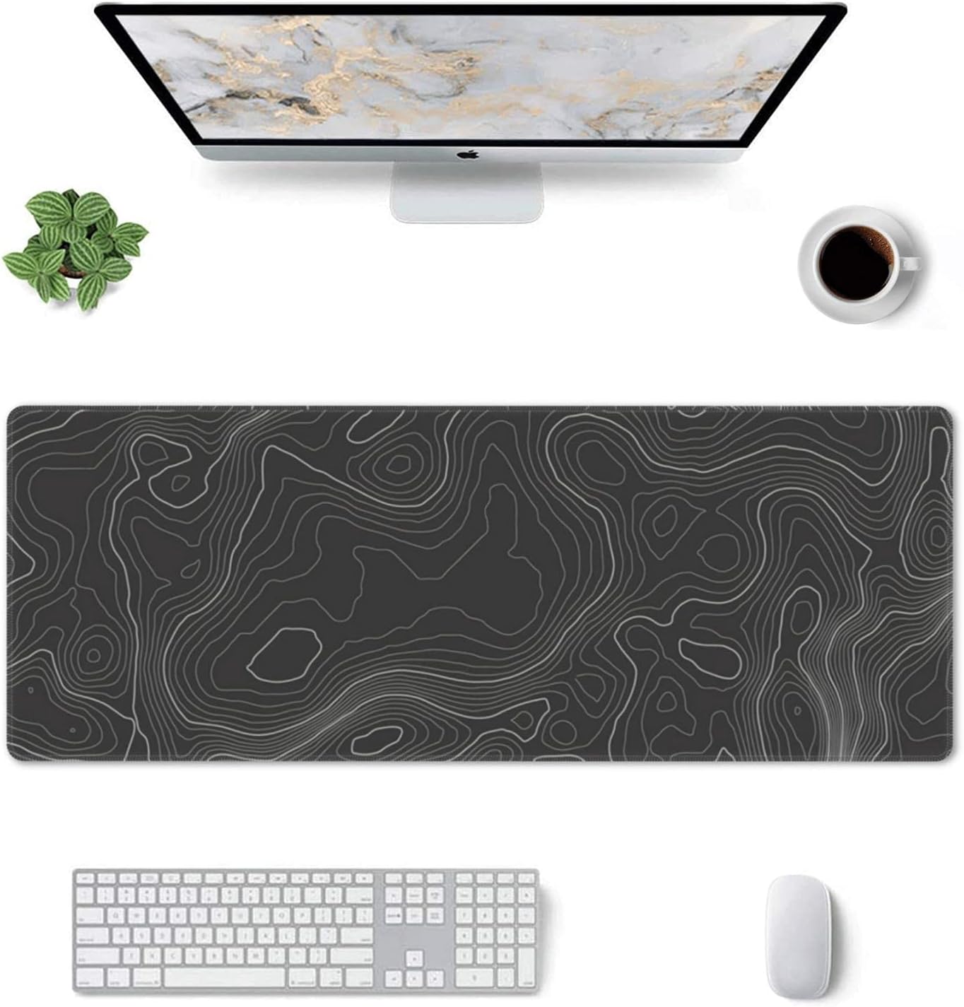 Topographic Contour Gaming Mouse Pad Large XL Long Extended Pads Big Mousepad - Image 2