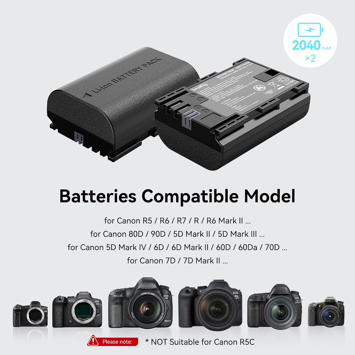 Battery Charger Set for Canon LP-E6NH Battery, Double Slot for Canon R7, R5, R6 - Image 3