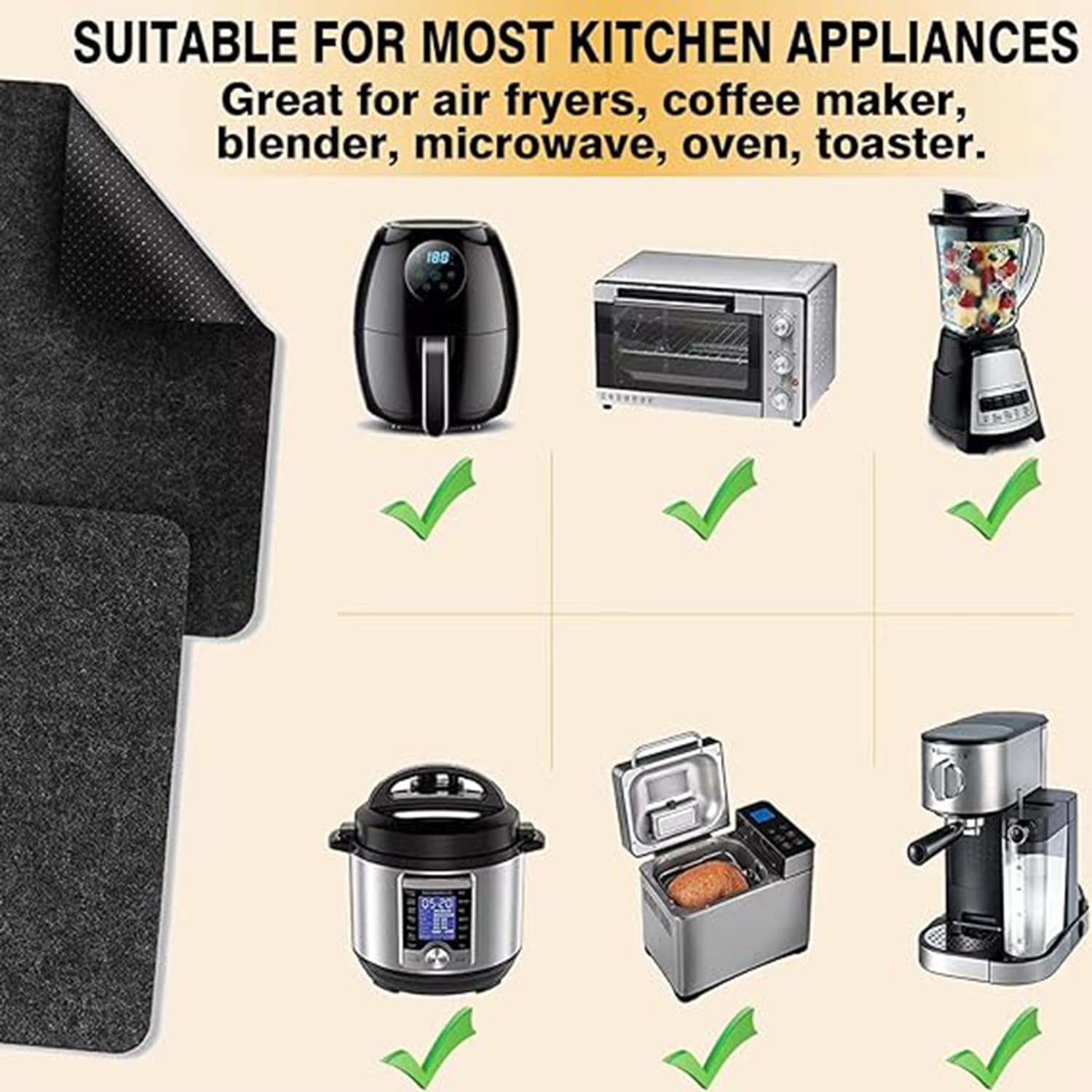 2Pcs Heat Resistant Mat for Air Fryer, Kitchen Countertop Protector Mats 44*30cm - Image 7