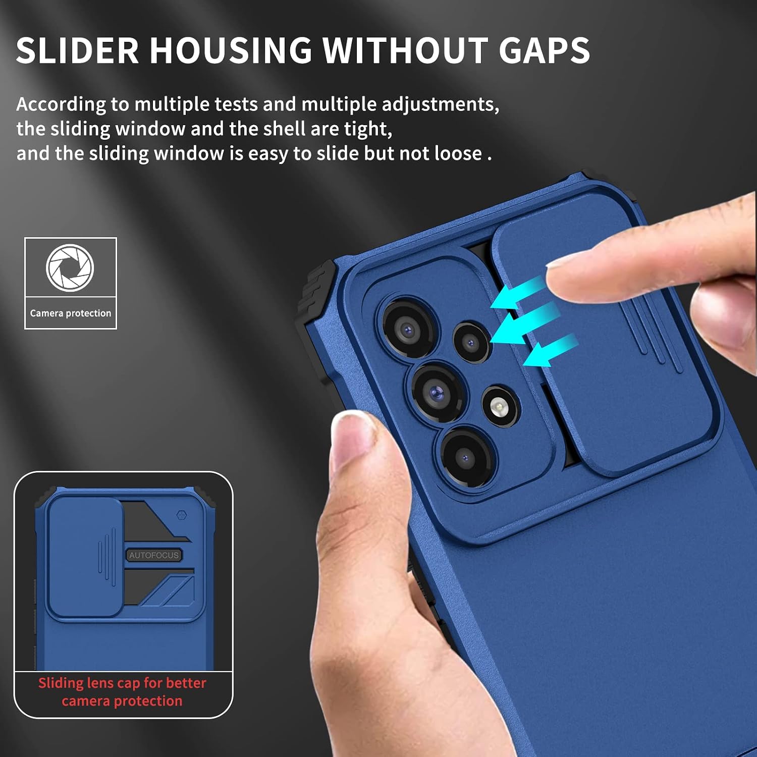 For Samsung Galaxy A23 5G/4G Slim Protective Case w Glass Screen - Blue - Image 2