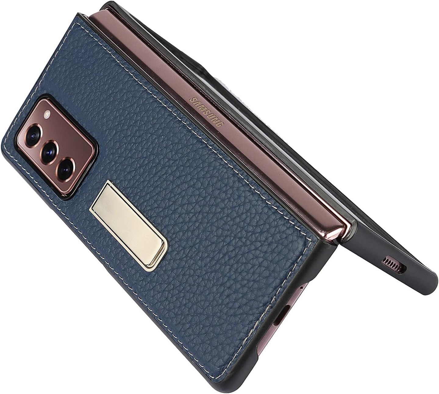 Wallet Case for Samsung Galaxy Z Fold 2 5G (2020) Stand + Protective Case - Blue - Image 6
