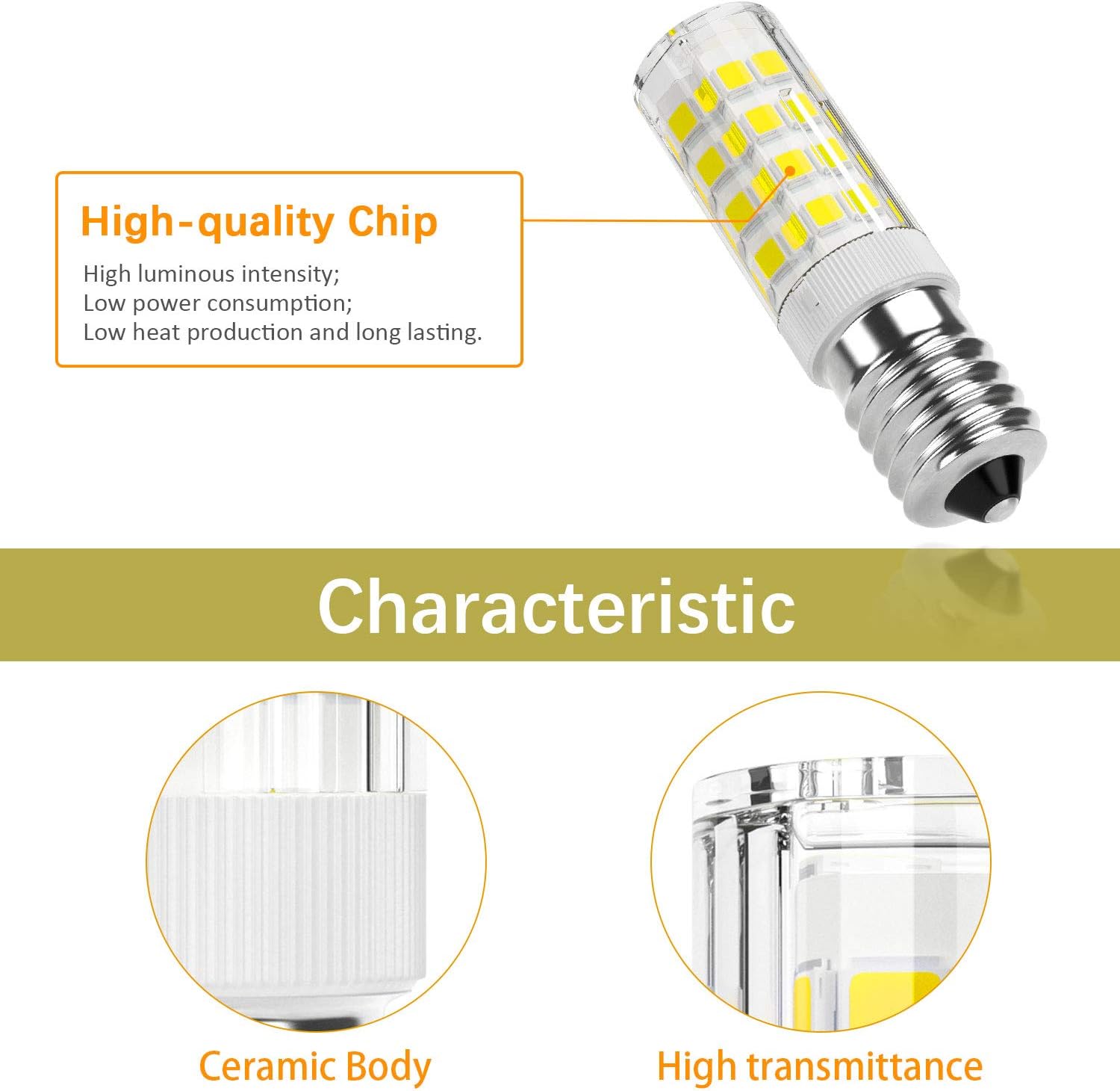 E14 LED Light Bulb 4W (40W Halogen Equivalent), Daylight White 6000K 400LM, 220V - Image 3