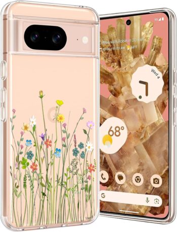 For Pixel 8 Clear Soft TPU Shock Absorption Slim Embossed Protective Case