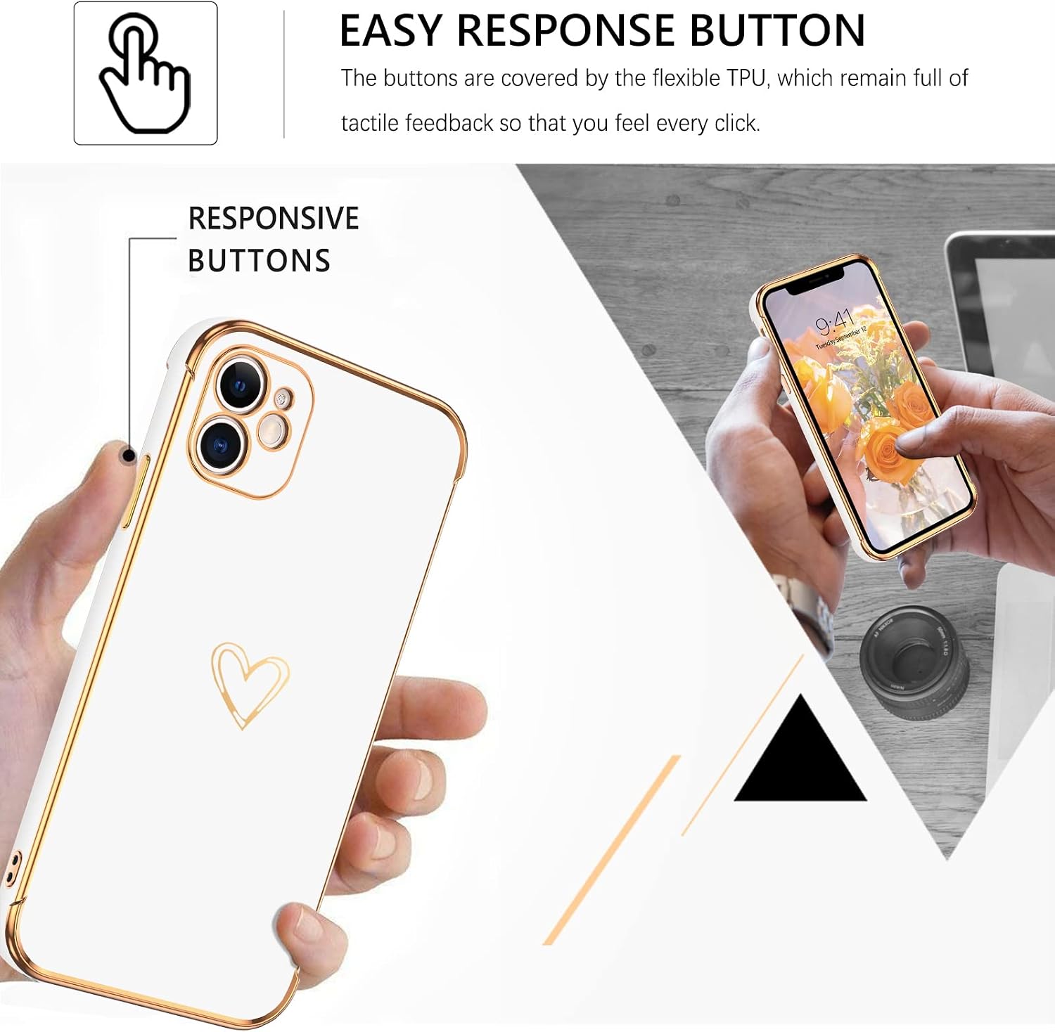 Case for iPhone 11, Soft TPU Camera Protection & Shock Protection - White - Image 7