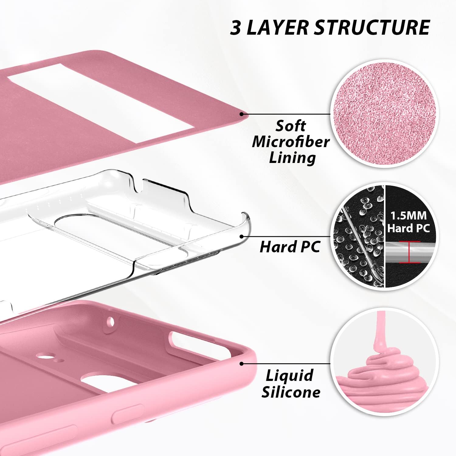 For Google Pixel 7 (2022) Silicone Anti-Scratch Gel Rubber Shockproof - Pink - Image 4