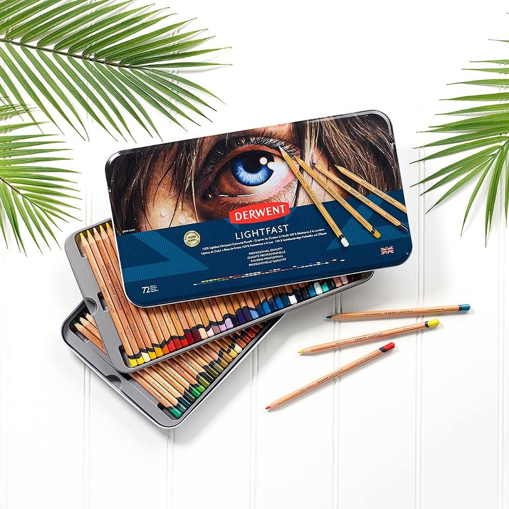 Derwent Lightfast Colored Pencils 72 Tin, Set of 72, 4mm Wide Core, (2302722) - Image 6