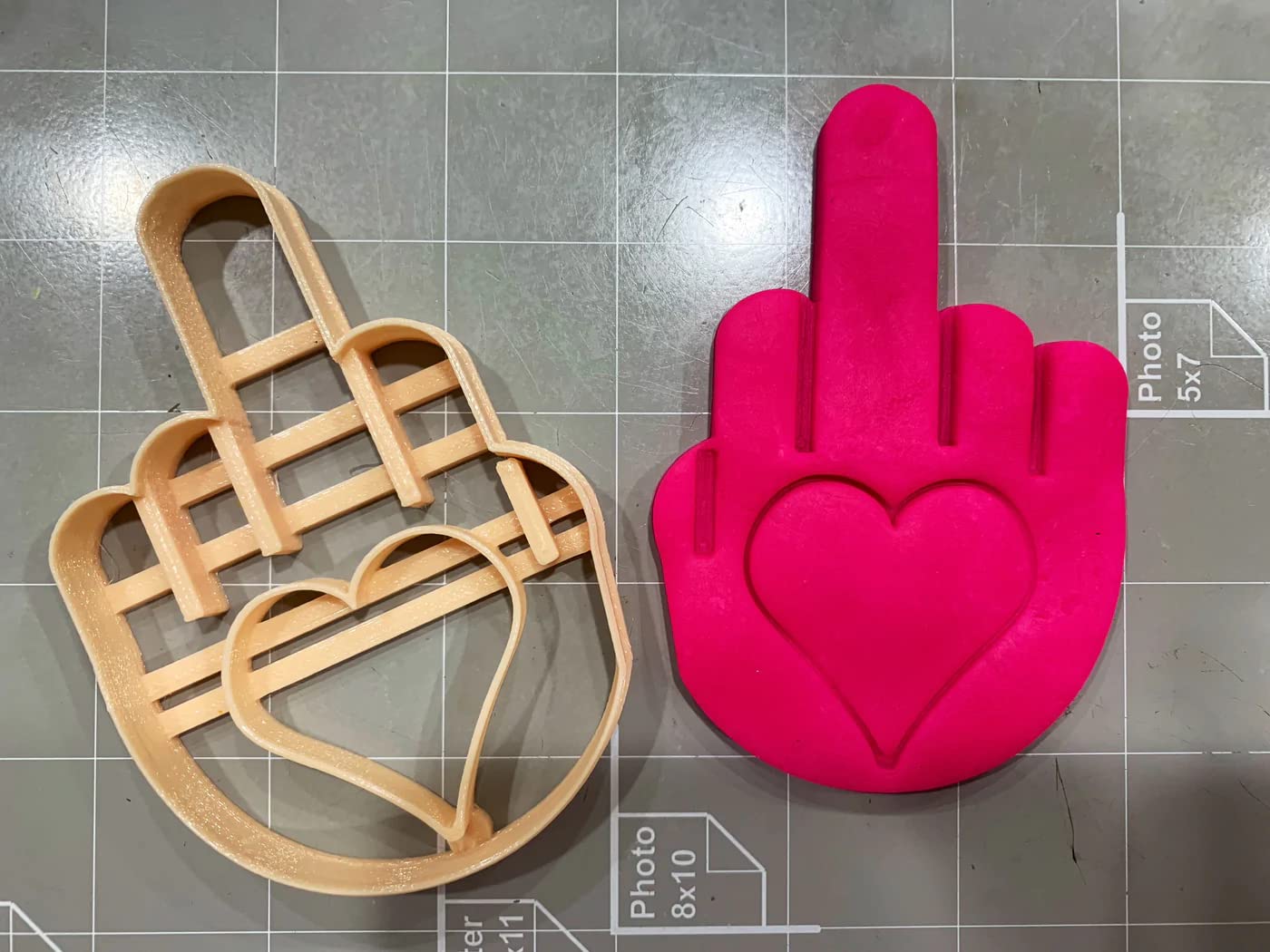 Middle Finger with Heart Imprint Cookie Cutter - Image 2