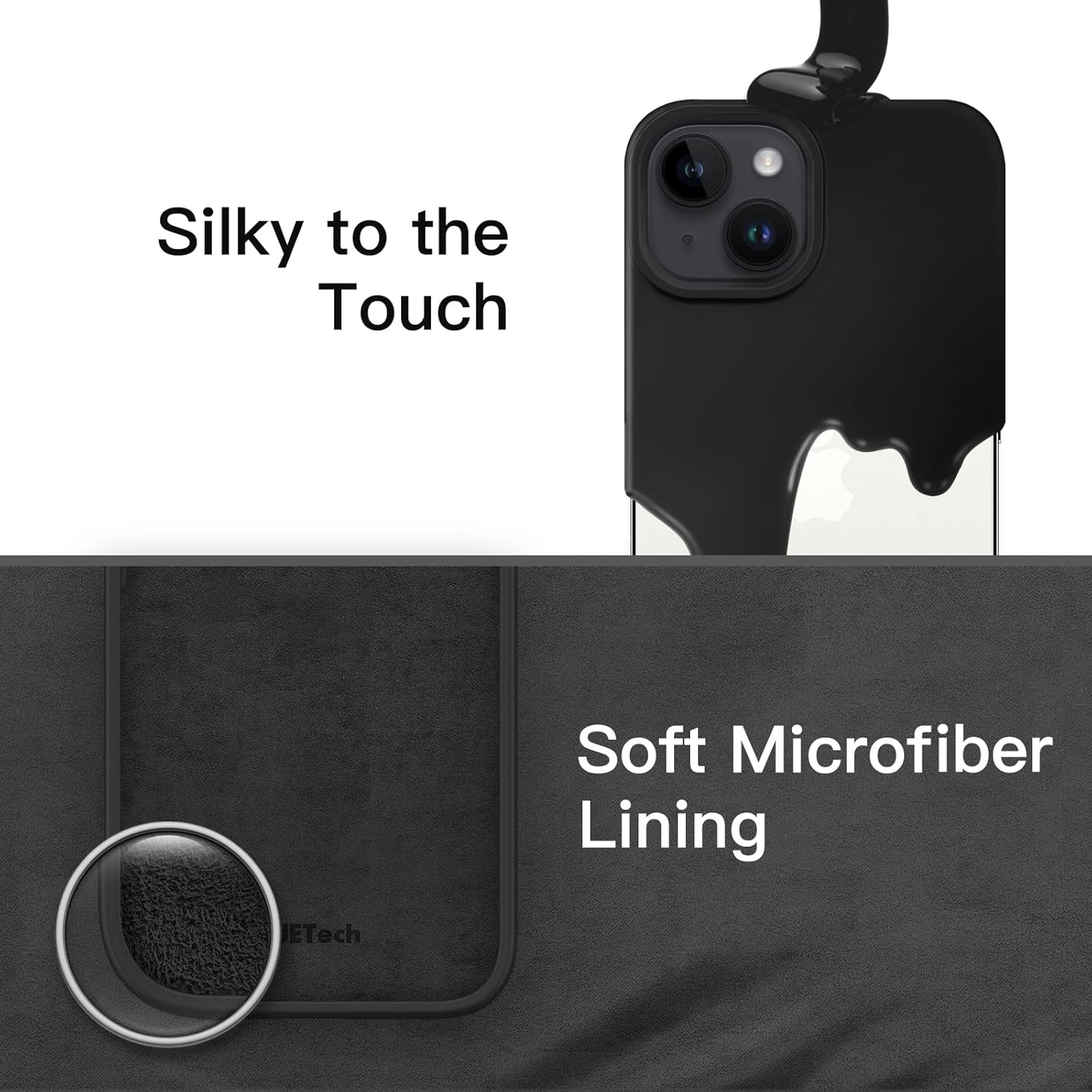Silicone Case for iPhone 14, Silky-Soft Touch Full-Body Protective Case (Black) - Image 5