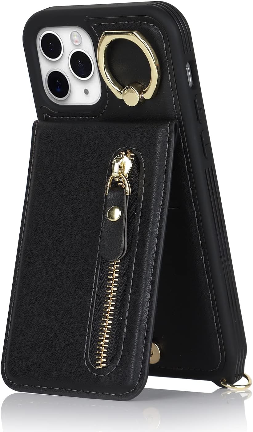 Vertical Flip Cover for iPhone 11 Pro Max Leather Case 6.5'' Crossbody Wallet - Image 7