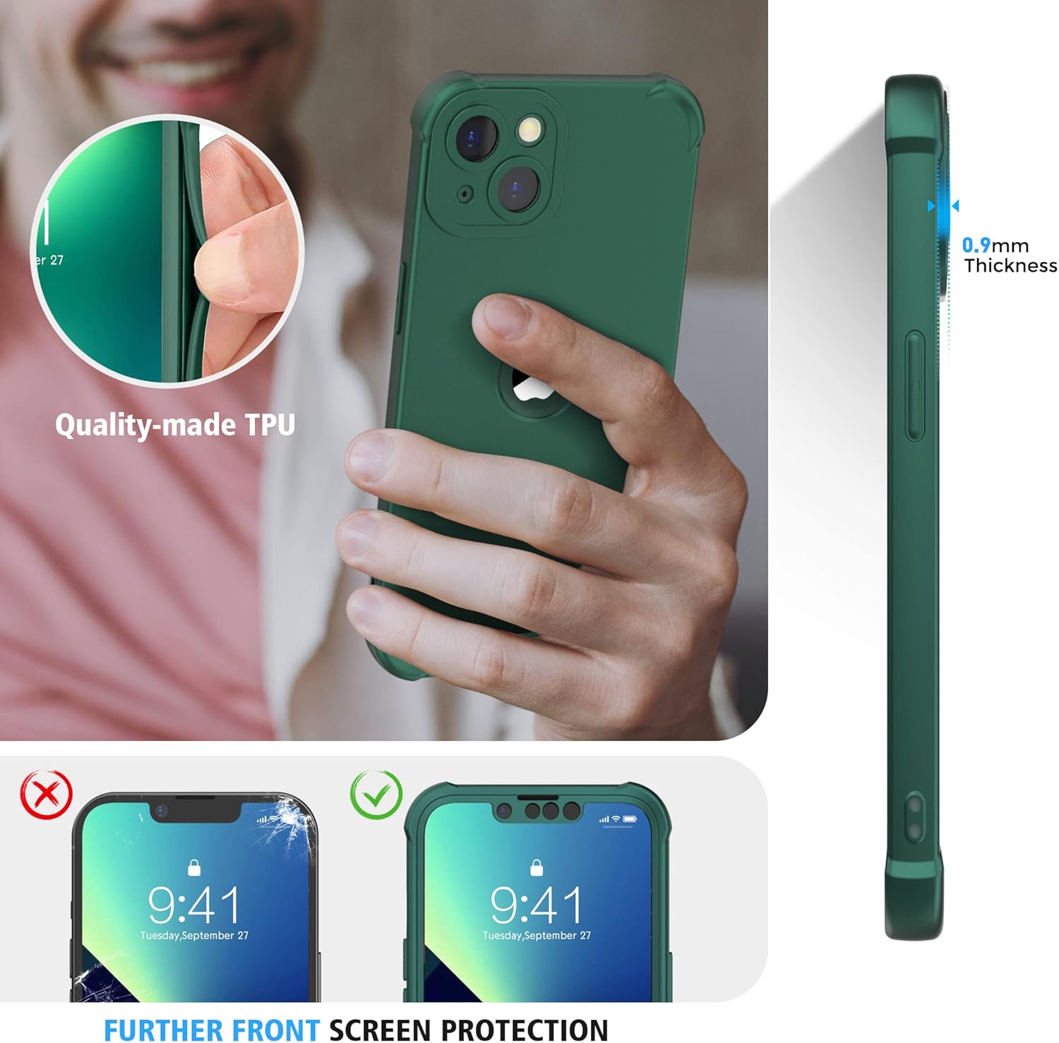 For iPhone 13 Case with Full Shockproof Body Protective Case - Green - Image 7