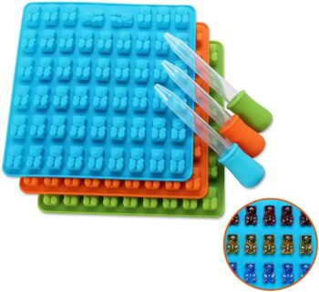 Gummy Bear Mold with Dropper Set - Silicone Fondant Molds - 3Pcs