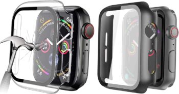 [2 Pack] Tempered Glass Screen Case 44mm for Apple Watch Series 6/SE/5/4