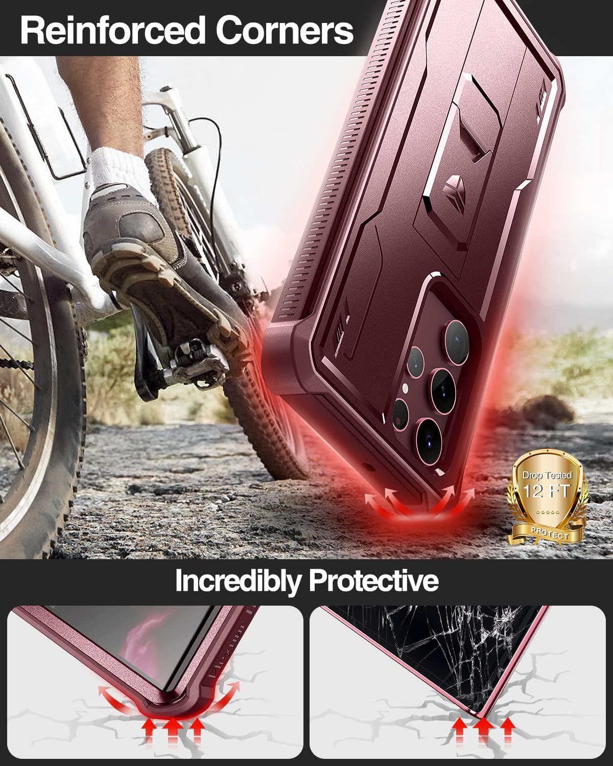 For Samsung Galaxy S22 Ultra 5G Case with Built-in Screen Protector, Shockproof - Image 3