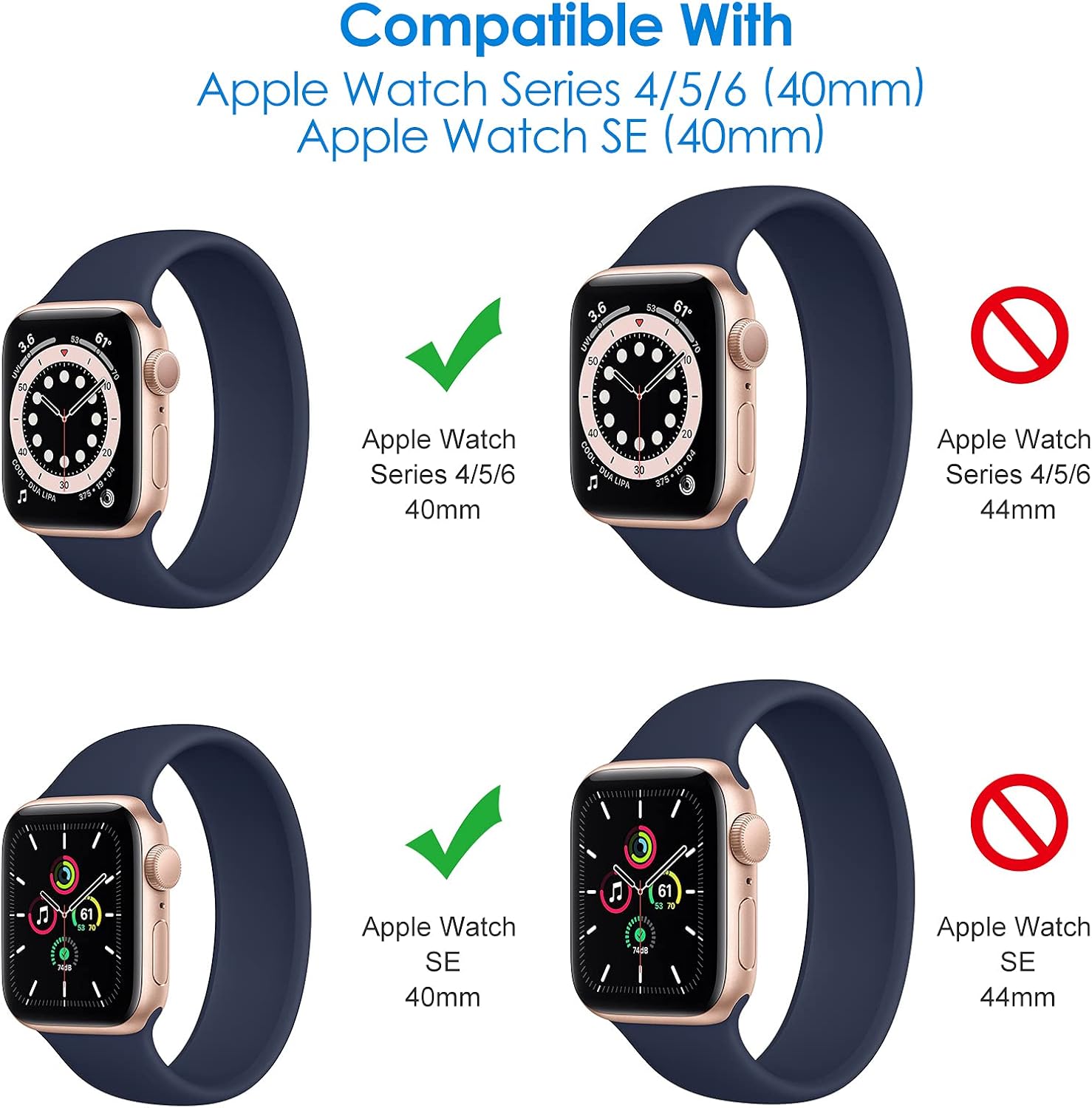 Screen Protector for Apple Watch SE (2022/2020) /Series 6 5 4 40mm, TPU HD Clear - Image 2