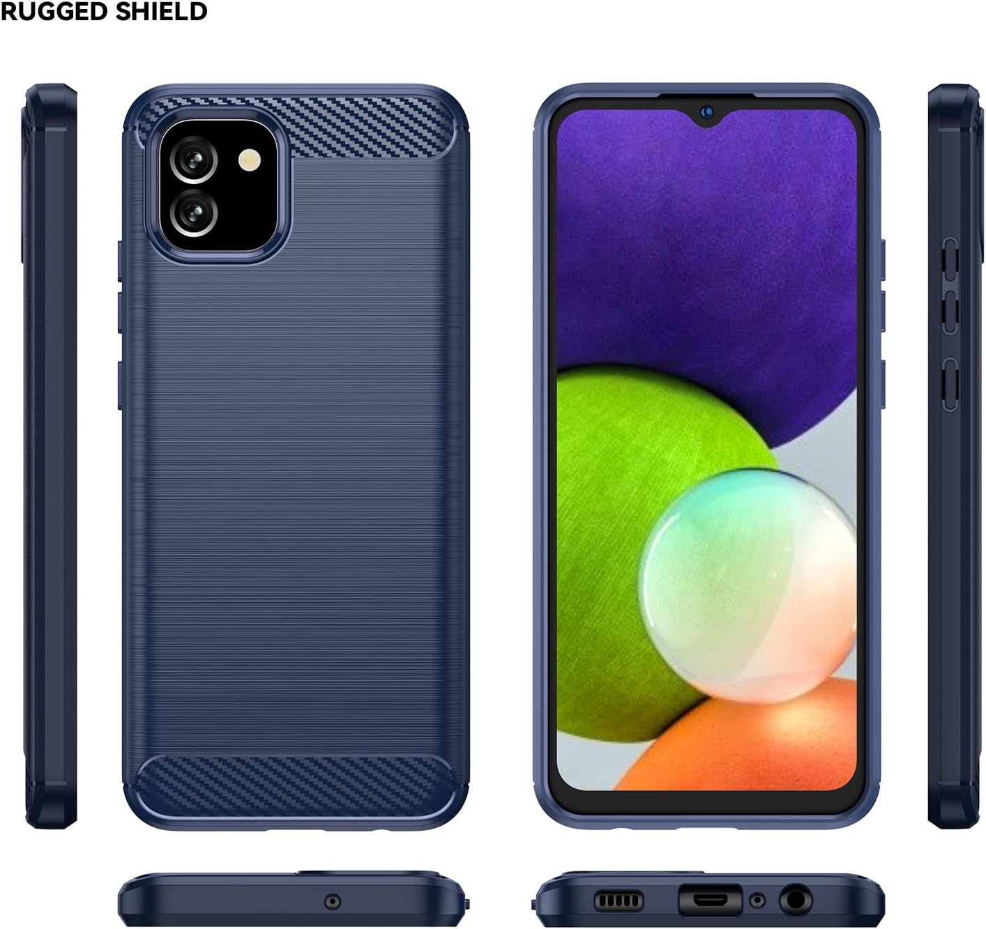 Case for Samsung Galaxy A03 Silicone Slim Case w Tempered Glass Screen Protector - Image 3